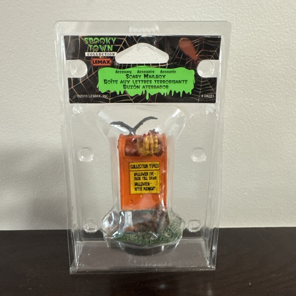 Lemax Spooky Town Scary Mailbox Halloween Village Accessory 04221 Retired 2010